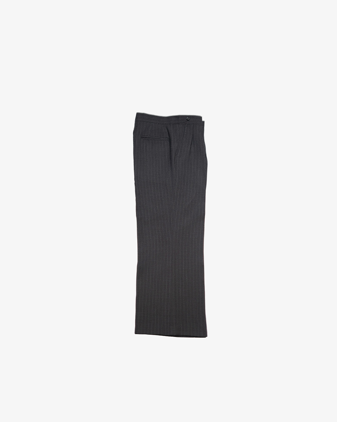 Double Pleated Trouser - 120's Grey Stripe Wool