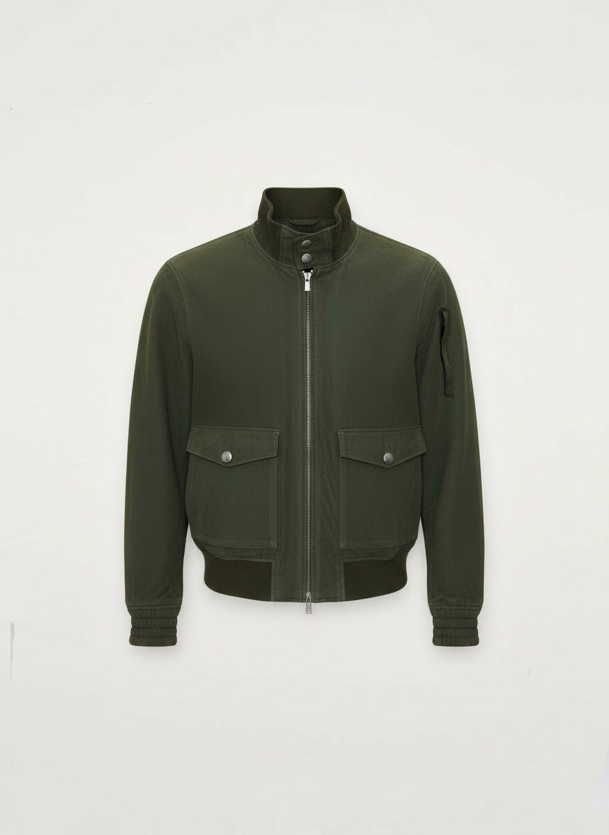 Microsuede Bomber - Olive